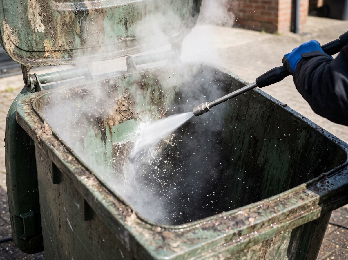 High pressure 200 degree steam sanitizing garbage can
